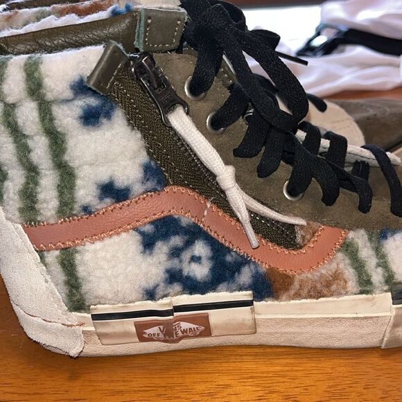 VANS SK8 HI REISSUE CAP MIXED TEXTILE ZIPPER FUR INDIAN WHITE SIZE 5/6.5 - Picture 9 of 11